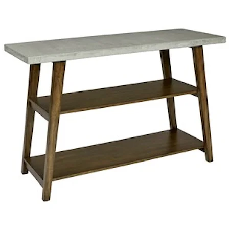 Contemporary Sofa Table with Concrete Table Top