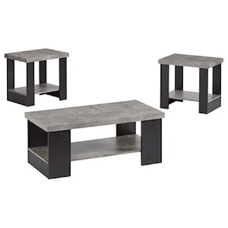 Contemporary 3-Pack Occasional Group with Cocktail Table and Two End Tables