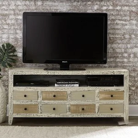 Rustic 61 Inch Console with Distressed Finish