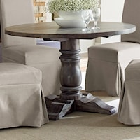 Transitional Round Dining Table with Turned Pedestal