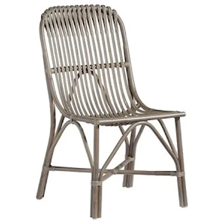 Gray Rattan Accent Dining Chair