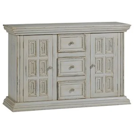Solid Pine Credenza/Console in Antique Gray Finish