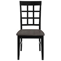 Two-Tone Solid Wood Window Pane Dining Chair