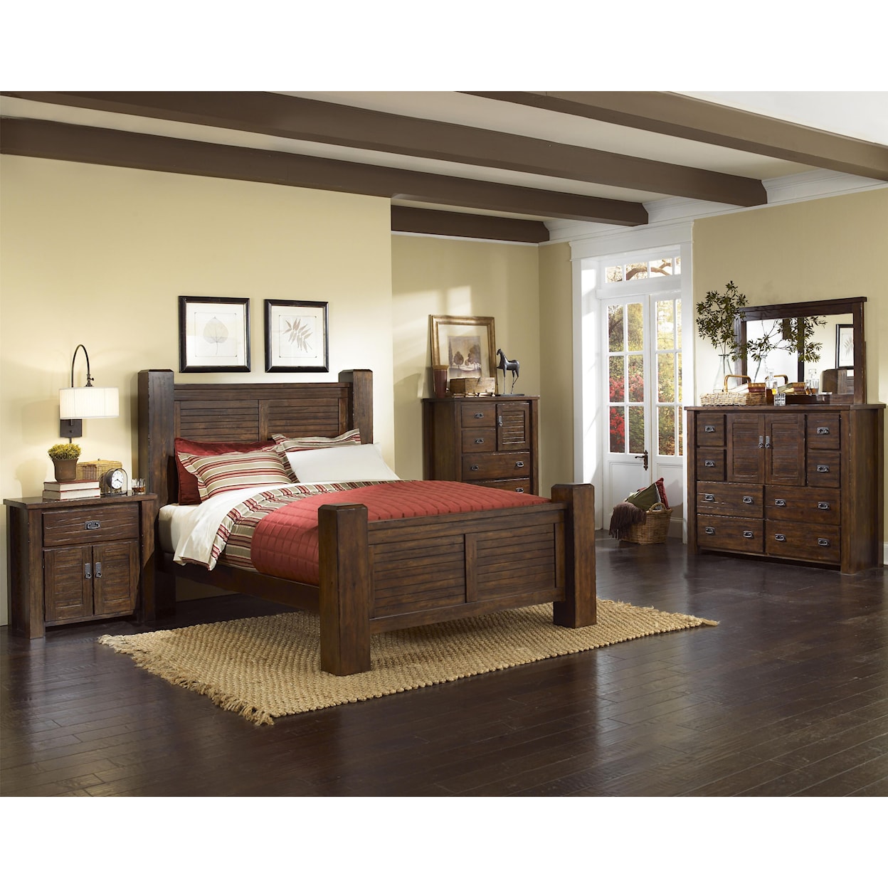 Progressive Furniture Trestlewood King Post Bed