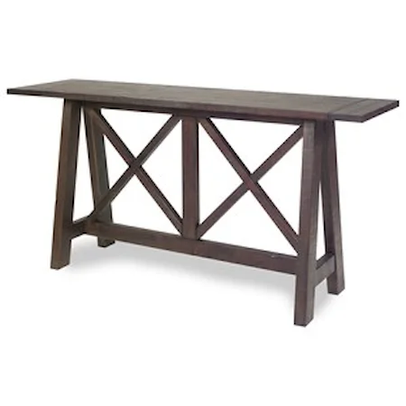 Distressed Solid Pine Trestle Console Table