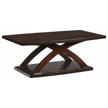 Contemporary Rectangular Cocktail Table with Curved Legs