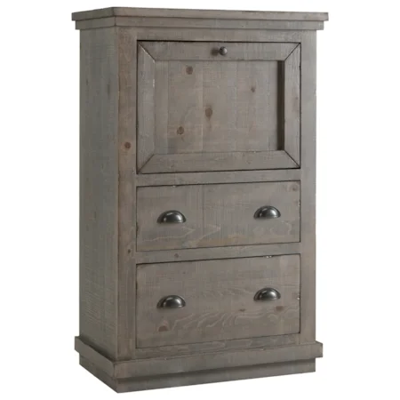 Rustic Armoire Desk with Wire Managment