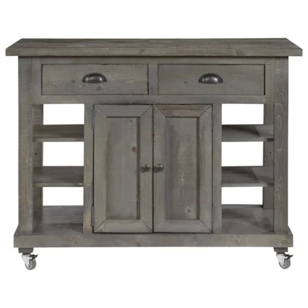 Farmhouse Kitchen Island with Casters