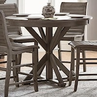 Distressed Finish Round Counter Height Table