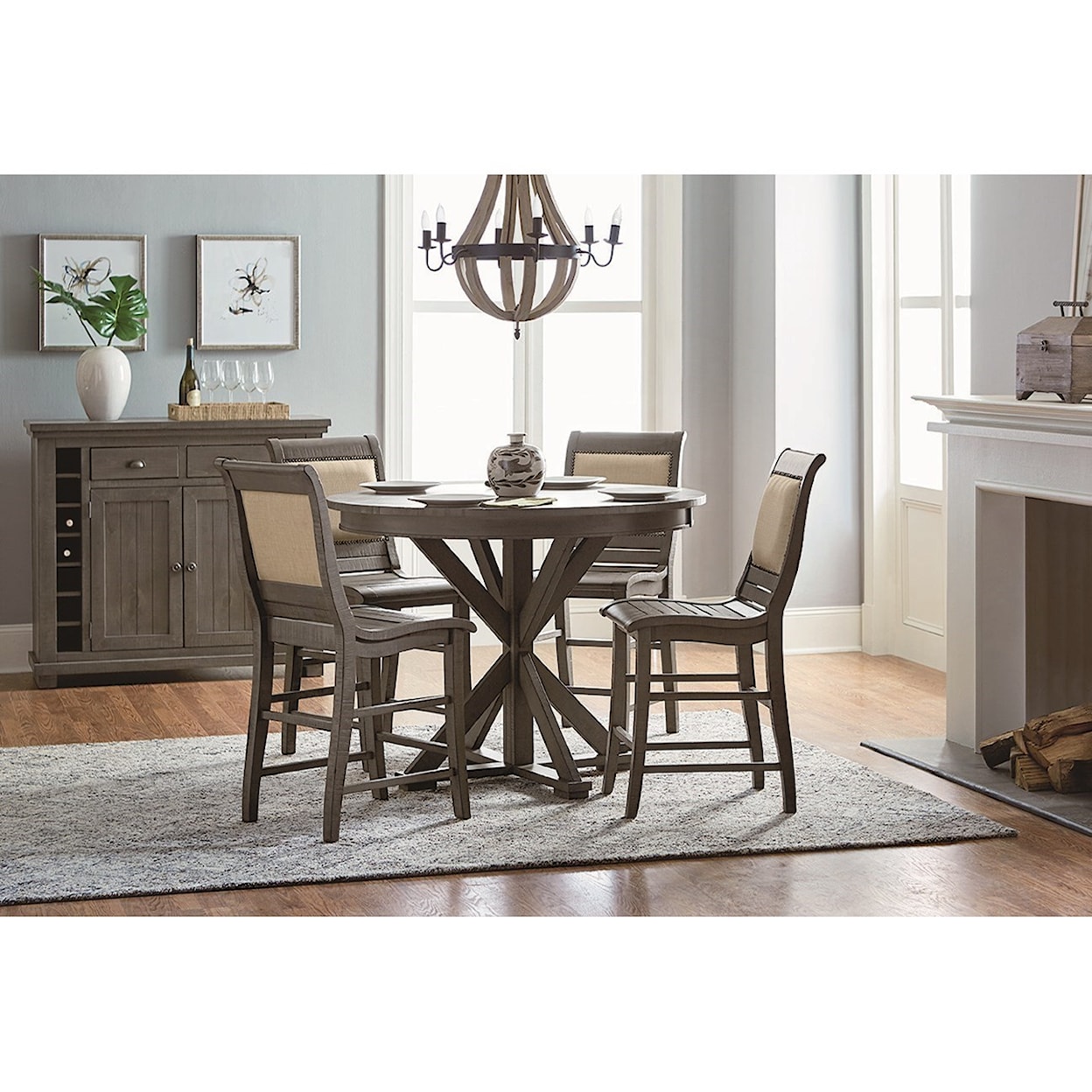 Progressive Furniture Willow Dining Round Counter Height Table