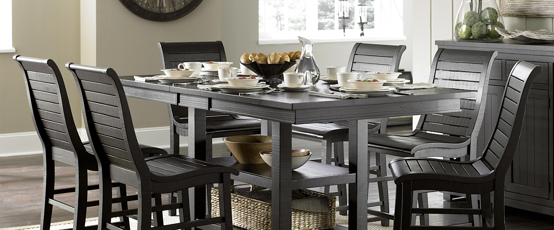 7-Piece Rectangular Counter Height Table Set