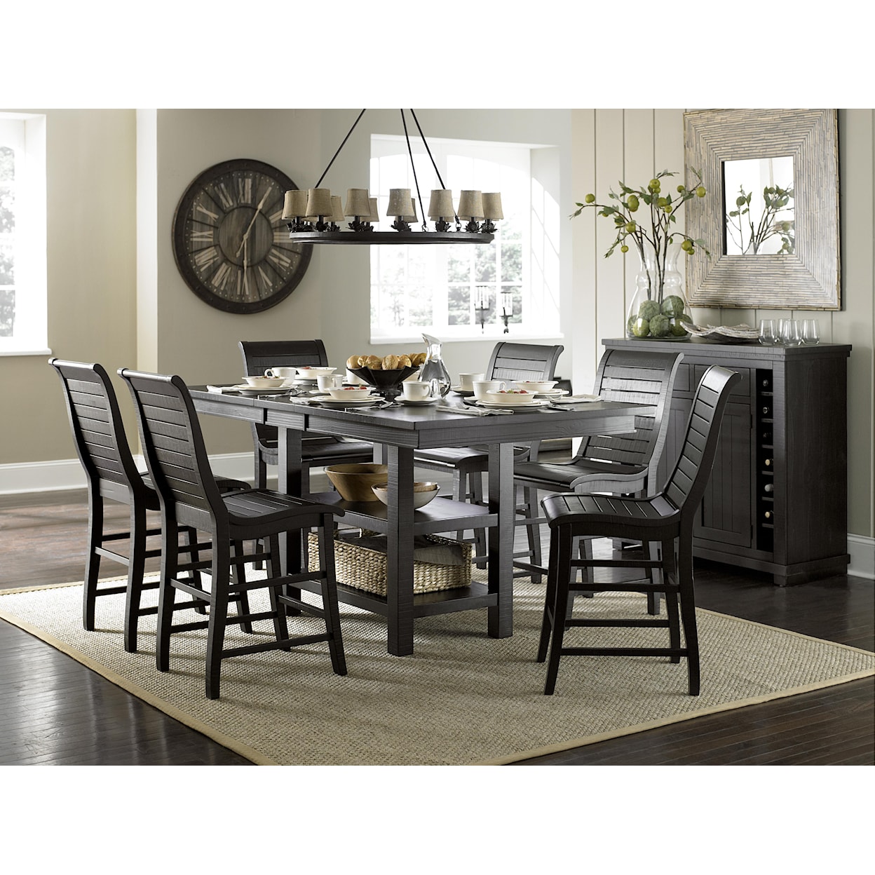 Progressive Furniture Willow Dining 7-Piece Rect. Counter Height Table Set