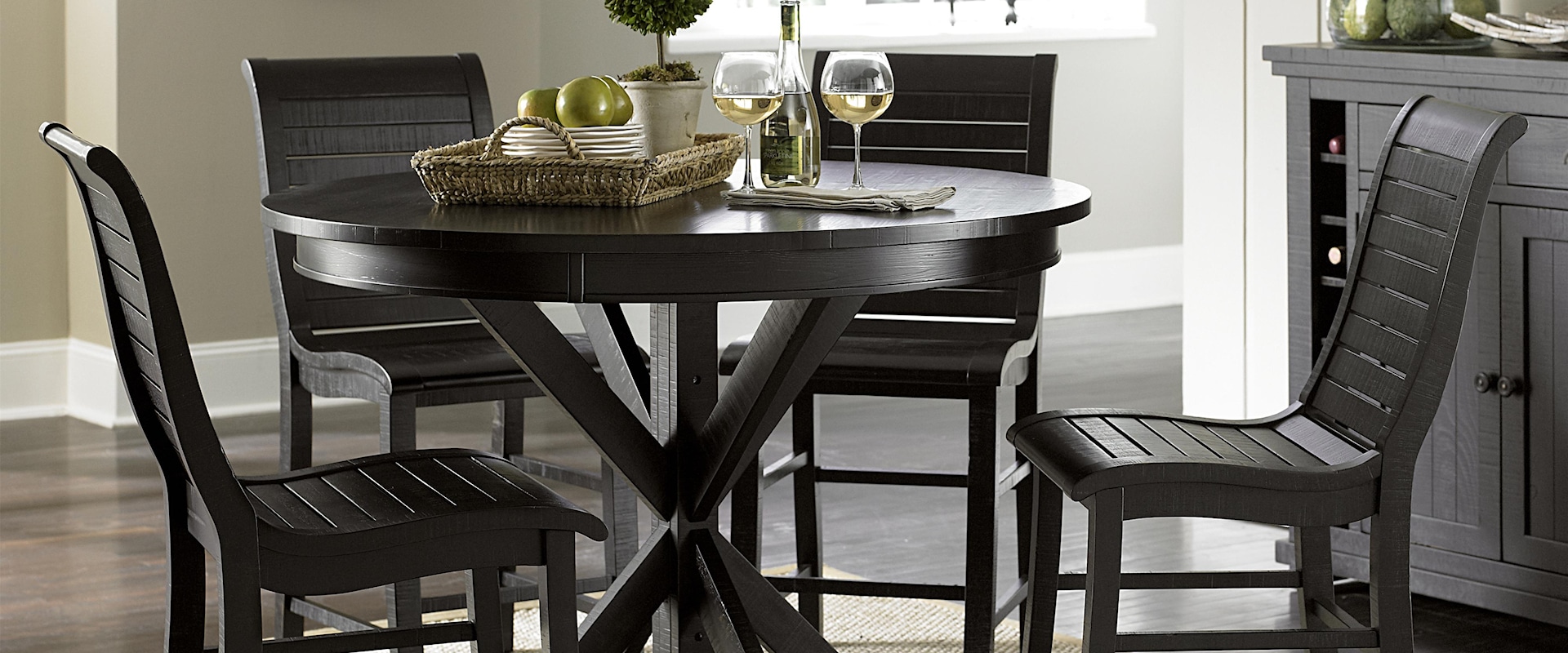 5-Piece Round Counter Height Table Set