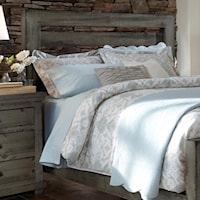 Queen Slat Headboard with Distressed Pine Frame