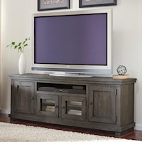 Large 74" Distressed Pine Media Console