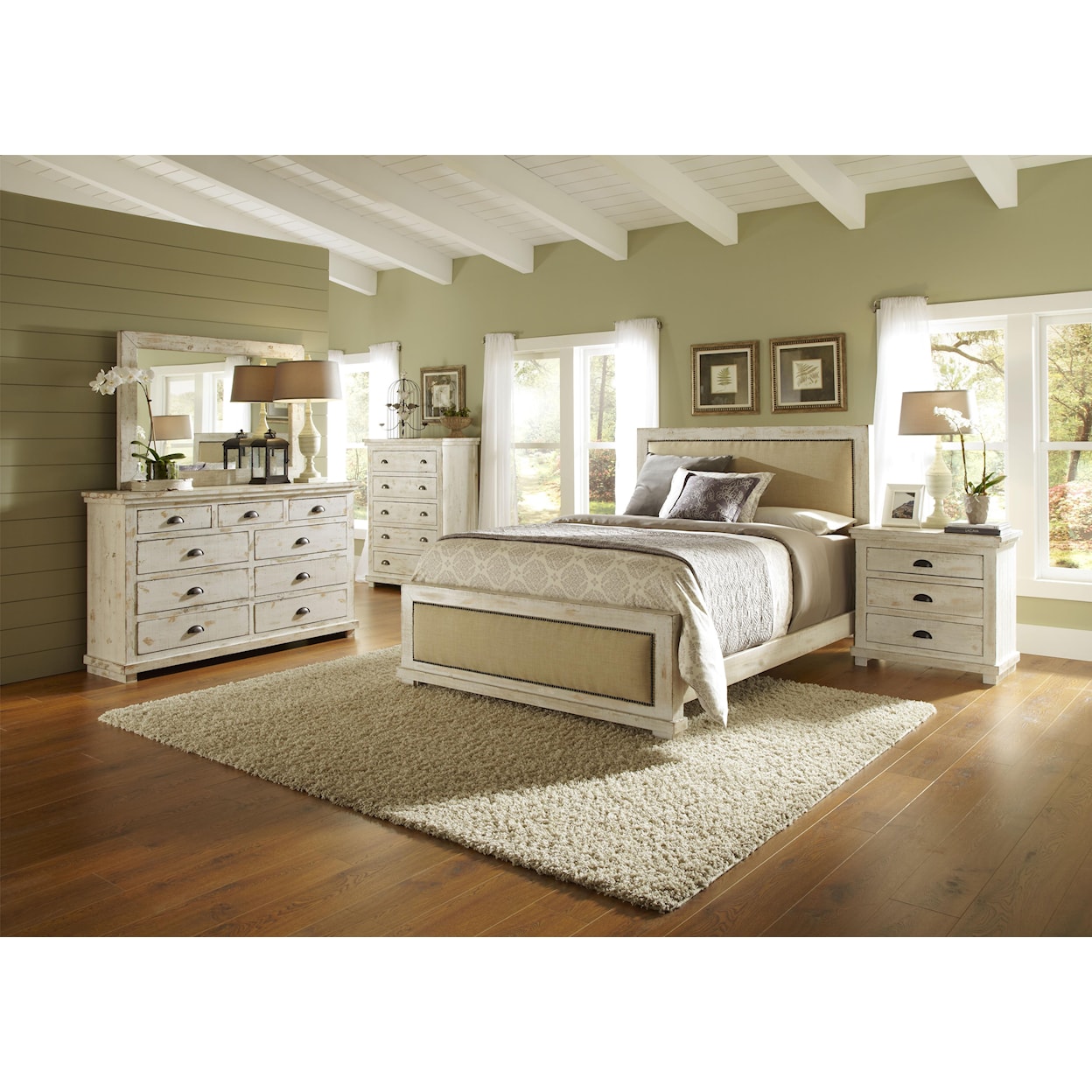 Progressive Furniture Willow Queen Upholstered Bed