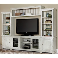 Distressed Finish Wall Unit with 68" TV Console