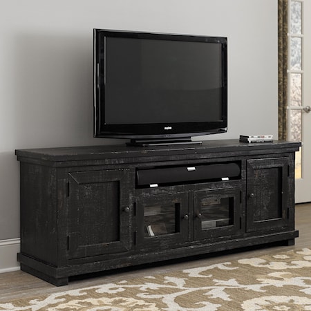 Large 74" Distressed Pine Media Console