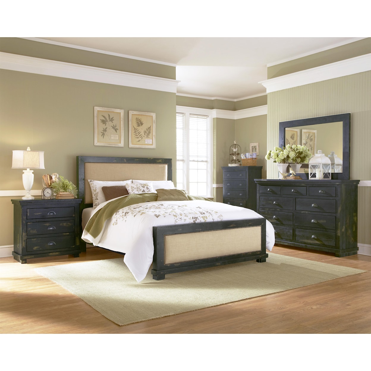Progressive Furniture Willow King Upholstered Bed