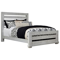 Queen Slat Bed with Distressed Pine Frame