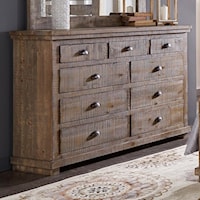 Distressed Pine Drawer Dresser