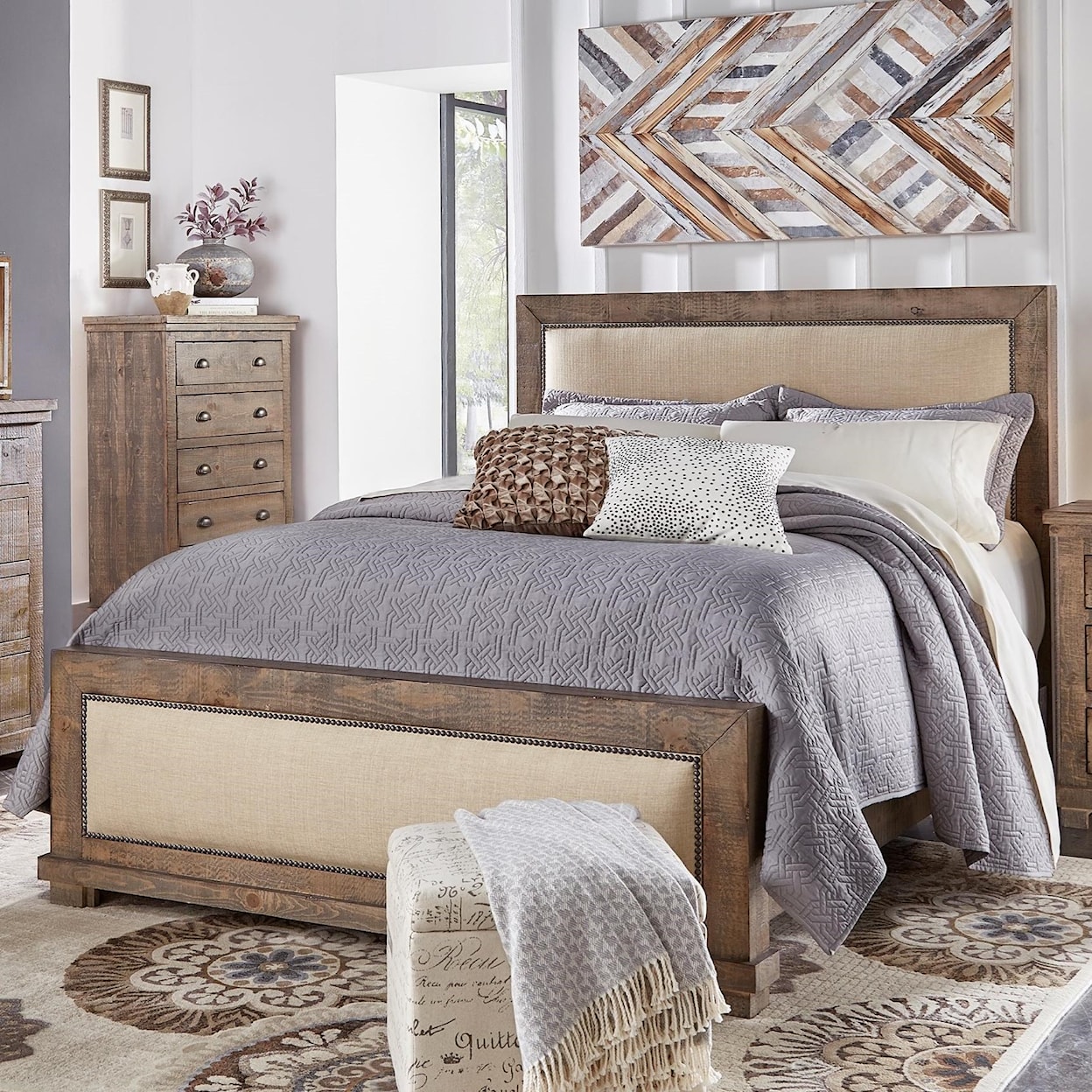 Progressive Furniture Willow Queen Upholstered Bed