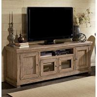 Large 74" Distressed Pine Media Console