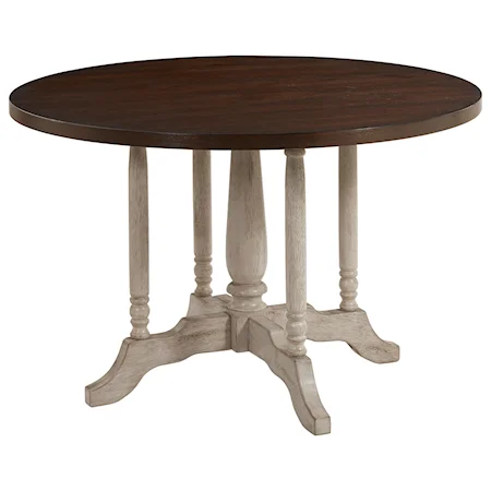 Traditional Round Dining Table with Intricate Base