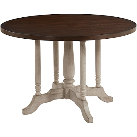 Traditional Round Dining Table with Intricate Base