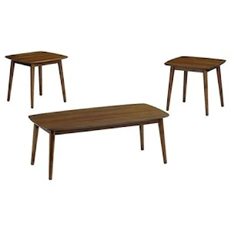 Mid-Century Modern 3-Pack Occasional Group with Cocktail Table and Two End Tables