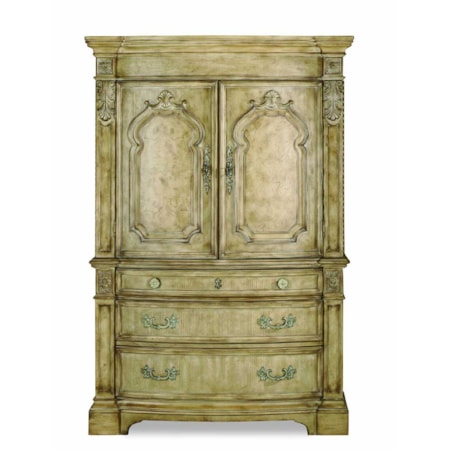 Two Door Three Dovetailed Drawer Chest Armoire
