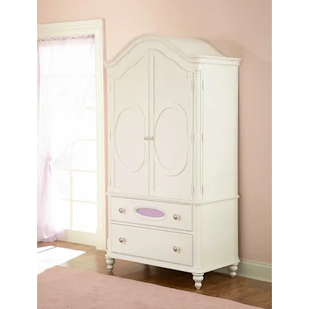 Armoire with Two Drawers and Clothes Rod