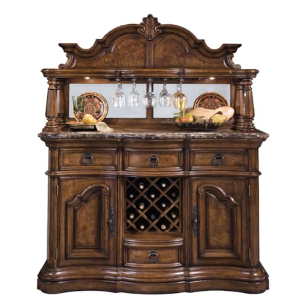 Marble Top Sideboard with Wine Storage