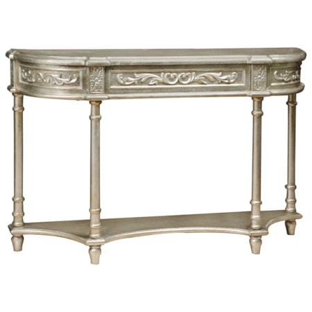 Silver Carved Overlay Console Table