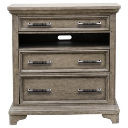 3 Drawer Media Chest with Wire Management