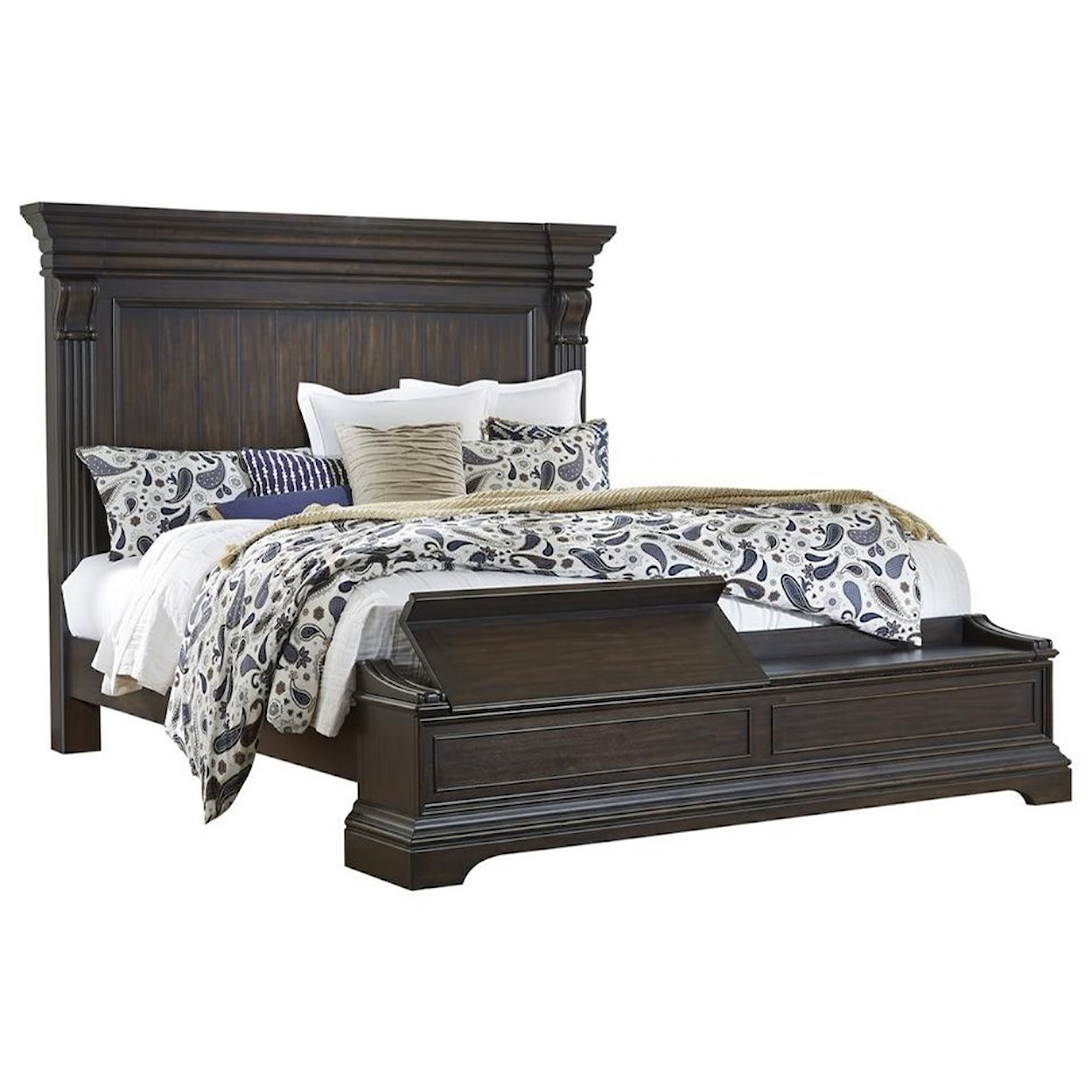 Pulaski Furniture Caldwell Queen Bed with Blanket Chest