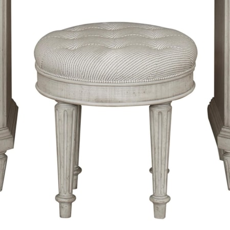 Traditional Upholstered Vanity Stool
