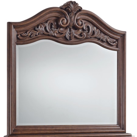 Dresser Mirror with Serpentine and Scrolled Top