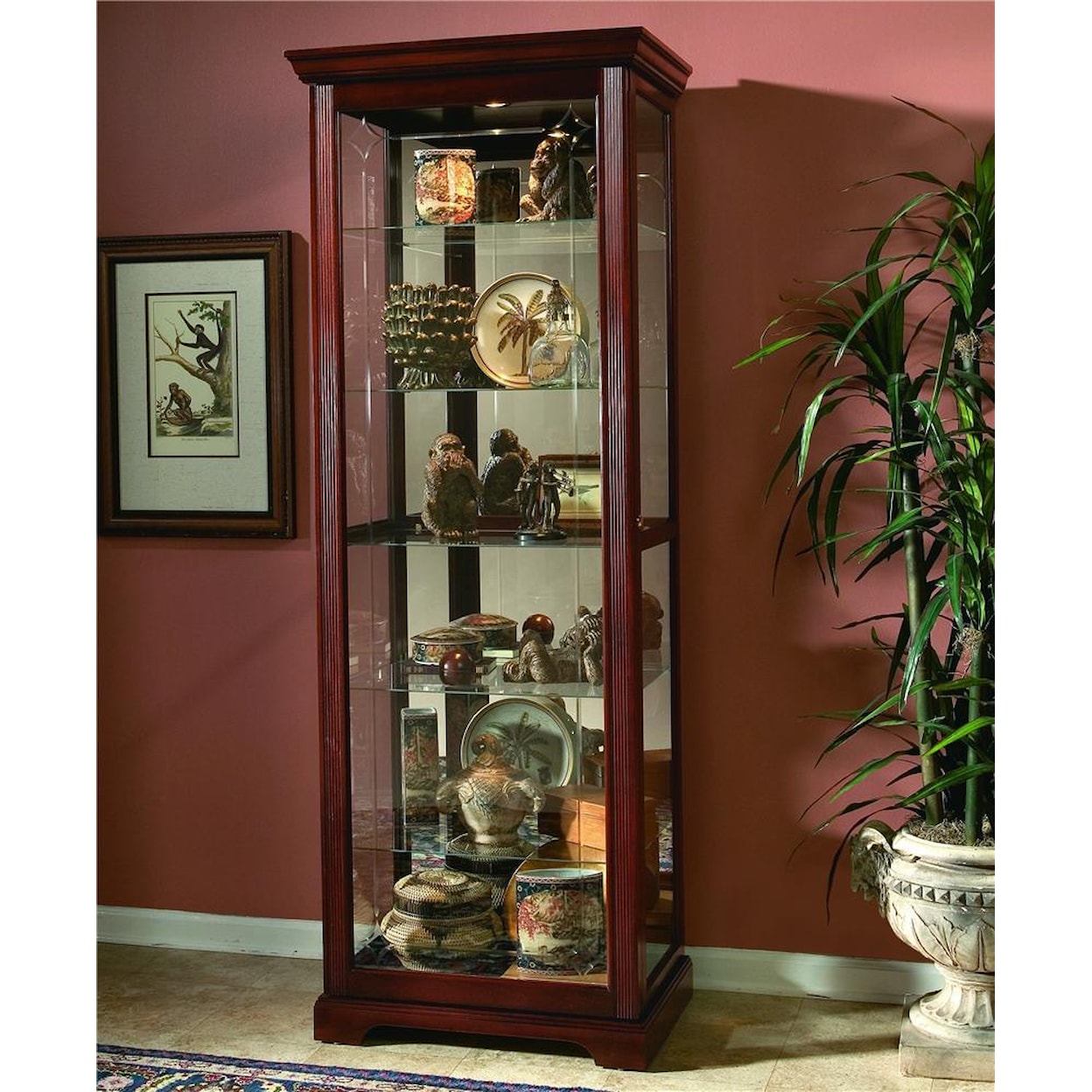 Pulaski Furniture Curios Curio Cabinet with Mirror Back