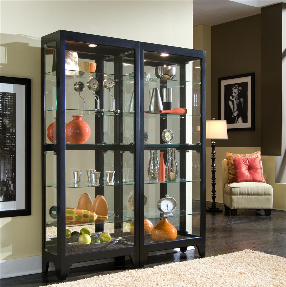 curio with glass doors