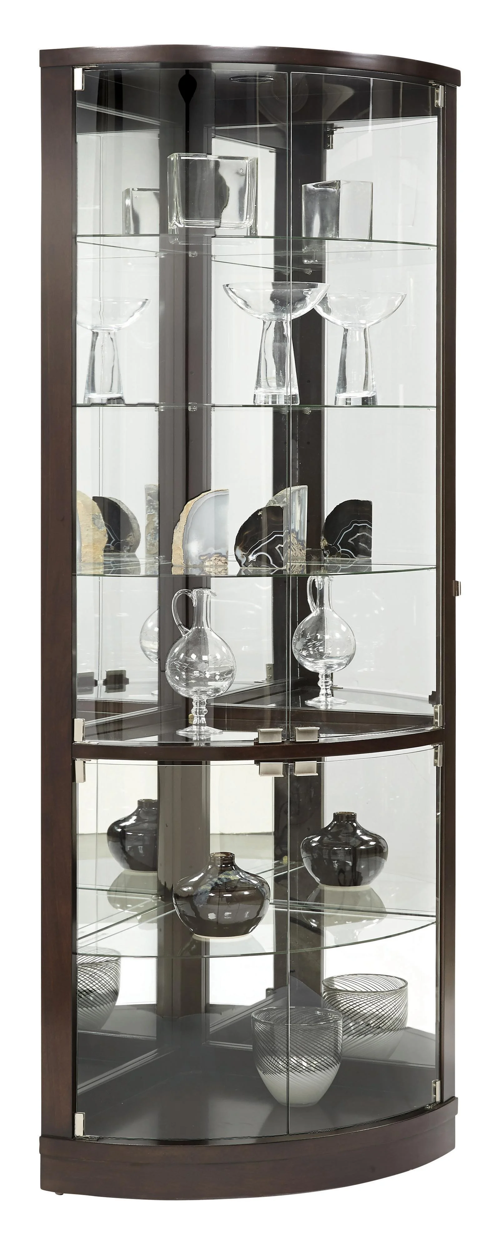 Small Rounded Curios Pulaski Furniture Curios 21508 Traditional Rounded Corner Curio ...