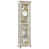 Traditional Curio in Weathered White Finish