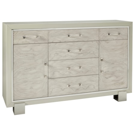 6 Drawer Server with Polished Nickel Details