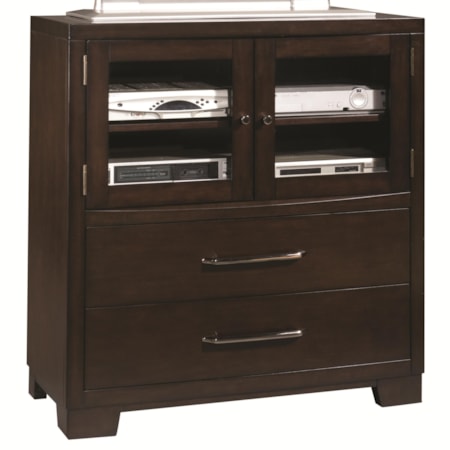 Media Chest with Two Drawer and Component Shelves