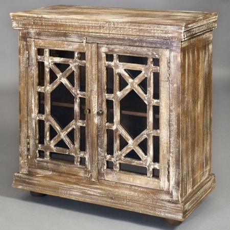 Tunk Hall Chest with Geometric Grill
