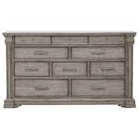 Transitional 10 Drawer Dresser