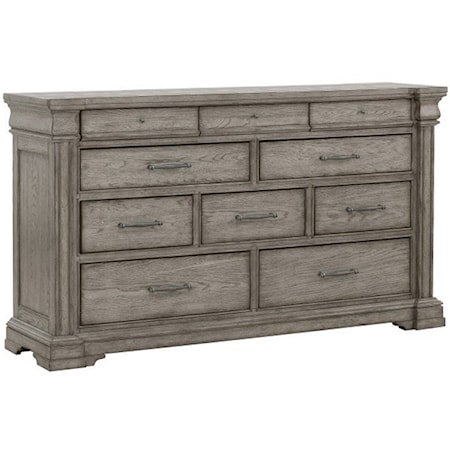 Transitional 10-Drawer Dresser with Cedar-Lined Drawers