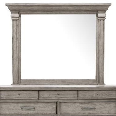 Transitional Dresser Mirror with Moulded Top
