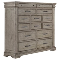 Transitional 14-Drawer Master Chest with Drawer Dust Bottoms