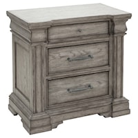 Transitional 2-Drawer Nightstand with USB Ports